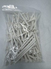   100 Pack of Plastic White Golf Tees. 2 3/4  Nearly Unbreakable. Best Value    