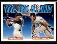 1993 Topps #401 Fred McGriff / Frank Thomas White Sox Baseball Card 3001E