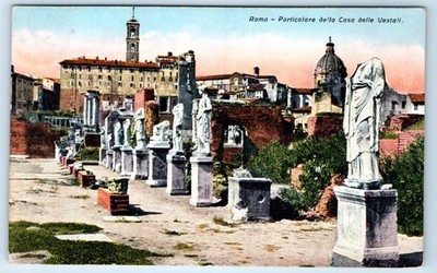 Particolare della Casa delle Vestali - Rome ITALY Postcard