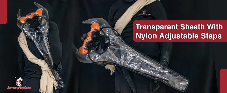 Espada Vorpal Energy Arma de Espuma Naranja Negro Juegos con disfraces LARP Látex Halo Estilo Hoja Foto 3 de 4