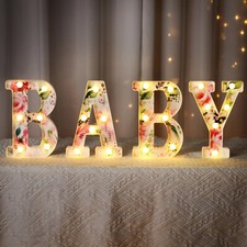 Woodland Greenery Centerpieces Baby Marquee Light up Sign Letters 8.26'' Baby...