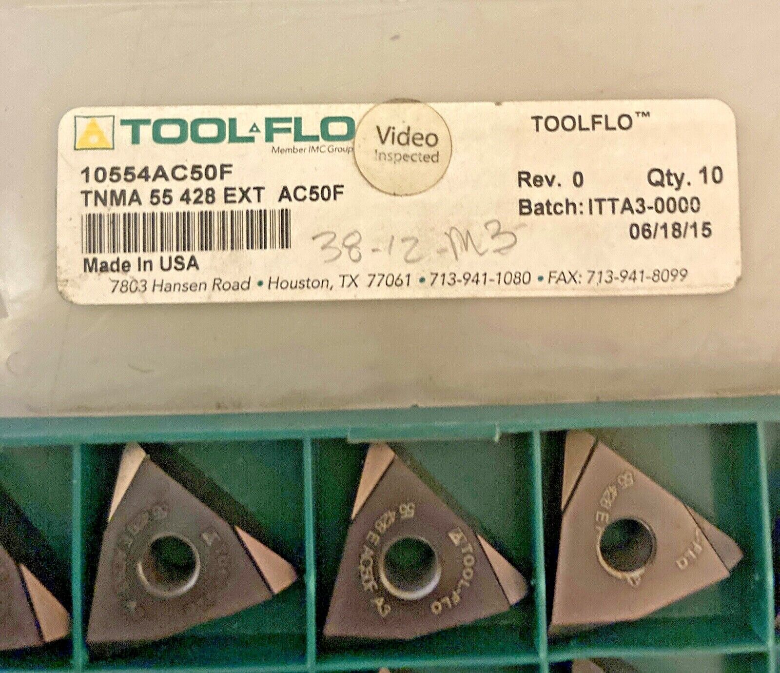 Qty:10 Tool Flo On-Edge Threading Carbide Inserts 10554 AC50 F TNMA 55 428 EXT Cena edycji limitowanej