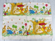 Vtg Sears Winnie The Pooh Perma Prest Crib Size Pillow Case Pooh's Birthday EUC 