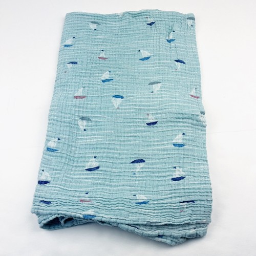 Aden + Anais Blue Making Waves Segelboot Babydecke Swaddle Musselin Baumwolle Lovey - Bild 9 von 9