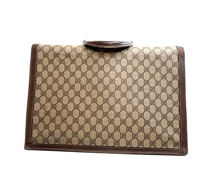 Authentic Gucci Vintage GG Monogram Briefcase Business Bag Authentic Gucci Vintage GG Monogram Briefcase Business Bag