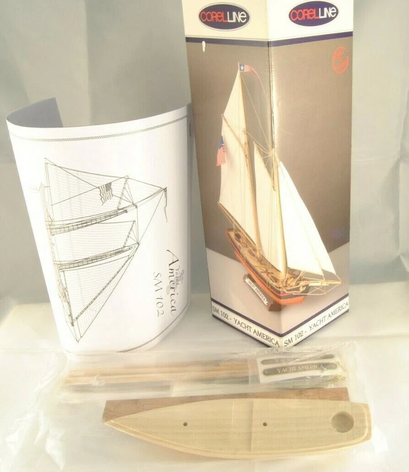 COREL SM102 Boot Modell Segelyacht Regatta AMERICA Maßstab 1:155 - Bild 2 von 4