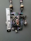 Vtg Artisan Abstract Beaded Necklace Signed Carol Brooks  Quartz Amethyst Beads — photo 6