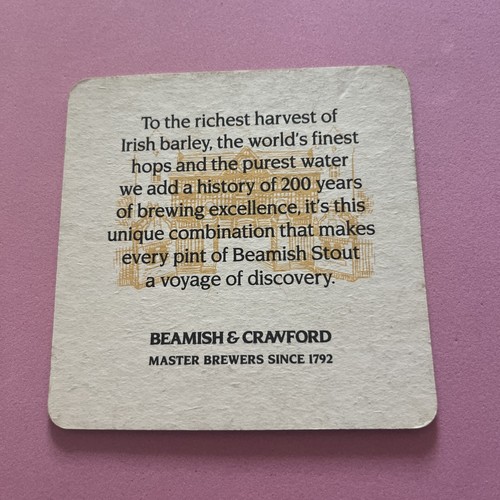 SOTTOBICCHIERE BIRRA VINTAGE COLLEZIONE Beamish E Crawford Discover Yourself - Picture 2 of 2