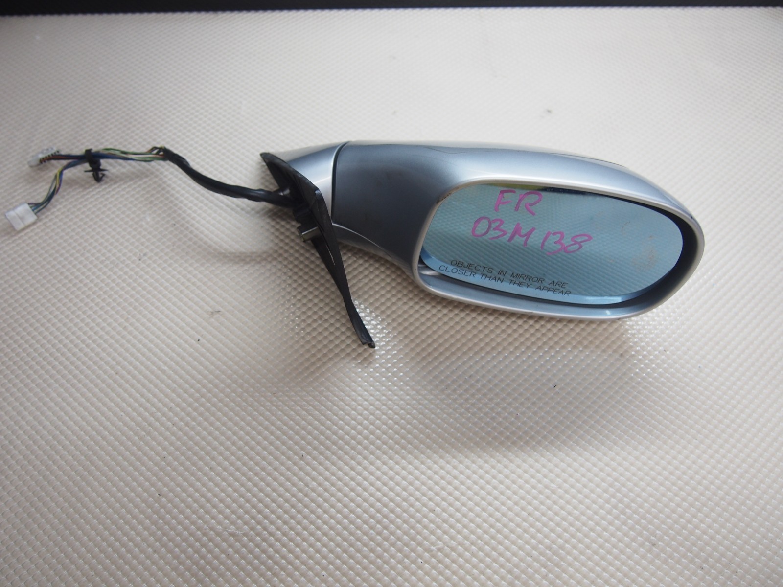 03-06 MASERATI COUPE CAMBIOCORSA M138 RIGHT SIDE SILVER POWER DOOR MIRROR