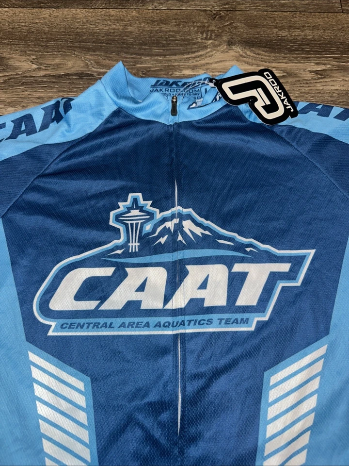 Camiseta de ciclismo Jakroo feminina grande nova com etiquetas Central Area Aquatic Team #OO - Imagem 2 de 3