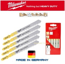Milwaukee Jigsaw Blades Set x5 For Wood Cutting Jig Saw T Shank Cutter Blade