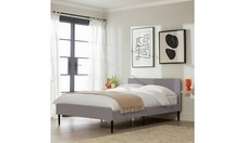 Kristopher Small Double Fabric Bed Frame Grey Modern Bedroom Furniture
