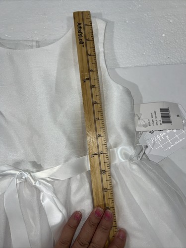 Pippa & Julie Girls White Tulle Flower Girl Dress Formal Wedding Size 7 NWT - Picture 8 of 11
