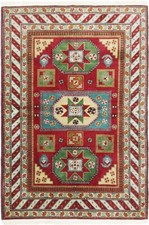 Original Handgeknüpfter Pakistan Teppich Kazak 160 cm x 110 cm Alt