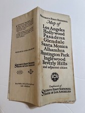 Security First National Bank 1930's Southern California Map Los Angeles