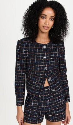 NEW VERONICA BEARD Nathan Jacket Navy Multi Sz 0/4