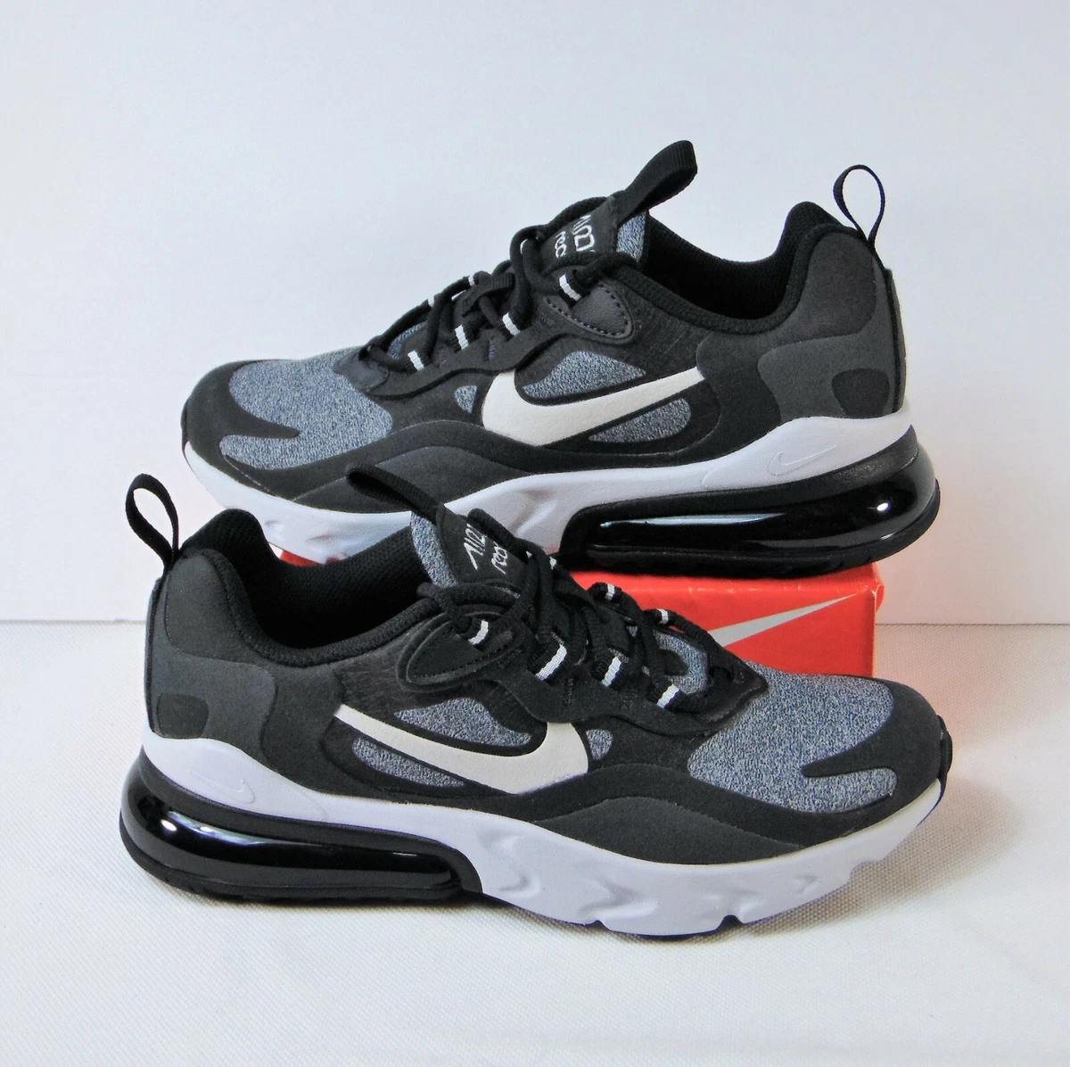 Nike Air Max 270 React GS Black Off Noir Running Shoes Sz 6Y NEW BQ0103 003
