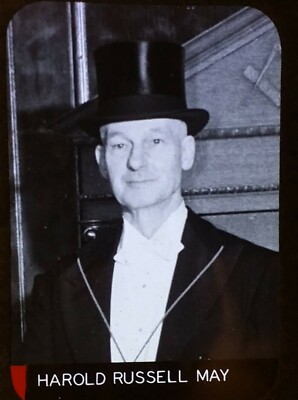Harold Russel May, Grand Master Mason Masonic Lodge Magic Lantern Glass Slide