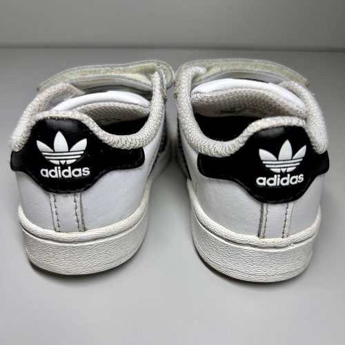 Adidas Originals Toddler Superstar Hook & Loop Shoes White & Black UK 4K US 5K - Picture 6 of 11