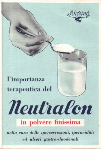 MEDICINAL ADVERTISING CARD ""NEUTRALON"" SCHERING - MILAN 1951 C10-146 - Picture 1 of 1