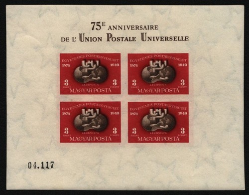 Ungarn 1950 - Mi-Nr. Block 18 B ** - MNH - UPU