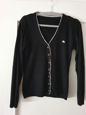 Burberry Womens Cardigan Black Size M, Sweater, Button Up Sweater