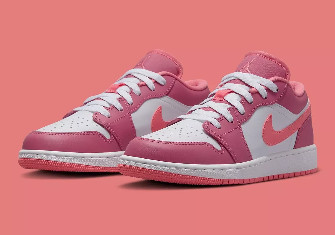 Per ongeluk Verzending Klimatologische bergen Nike Air Jordan 1 Low Desert Berry White Pink Shoes 553560-616 (GS) Youth  Sizes | eBay