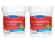 DE LA CRUZ® 11% CAMPHOR OINTMENT PAIN RELIEVING RUB 2.5 OZ  Exp 11/2027 (2 JARS)