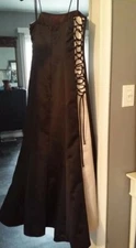 ASPEED Special Occasion Maxi Dress Black & Ivory, Medium/Cross Over Structure
