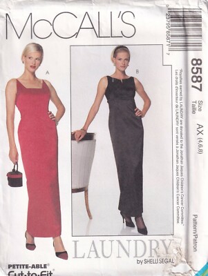 McCalls Schnittmuster 8587 Kleid, lang mit eckigem oder Kerbausschnitt Gr. 4 6 8 Neu
