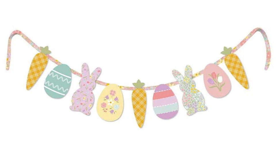 Riley Blake Bunny Trail Decoración del Hogar Some Bunny Loves You Bolso Banner Panel Pascua Foto 3 de 3