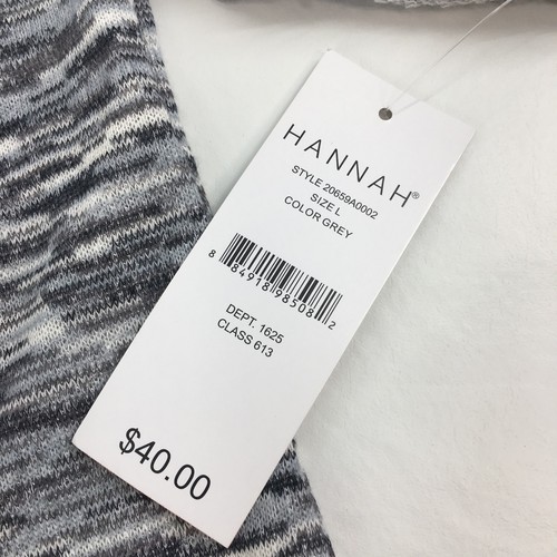H2 Hannah Womens Size Large Gray Crew Neck Sweat Shirt 3/4 Sleeve P4 - Picture 3 of 8