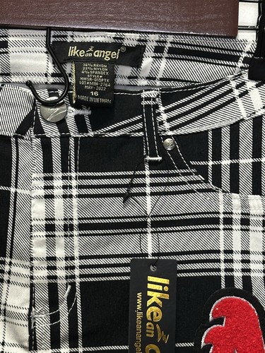 Like an Angel size 16 Girls Plaid black and white jeggings pants - Picture 7 of 7