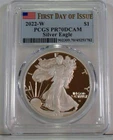 2022-W $1 One Ounce Proof Silver American Eagle PCGS PR70DCAM First Day of Issue