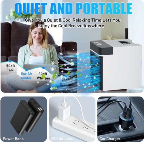 Mini Air Conditioner with 2 Ice Packs, 3 Speeds Anti-leakage Water Personal Air - Picture 2 of 8