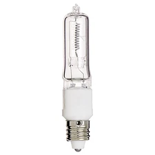 Satco S3181 500Q/CL 500W Watt 120V T4 Mini Candelabra E11 Clear 2900K Warm White