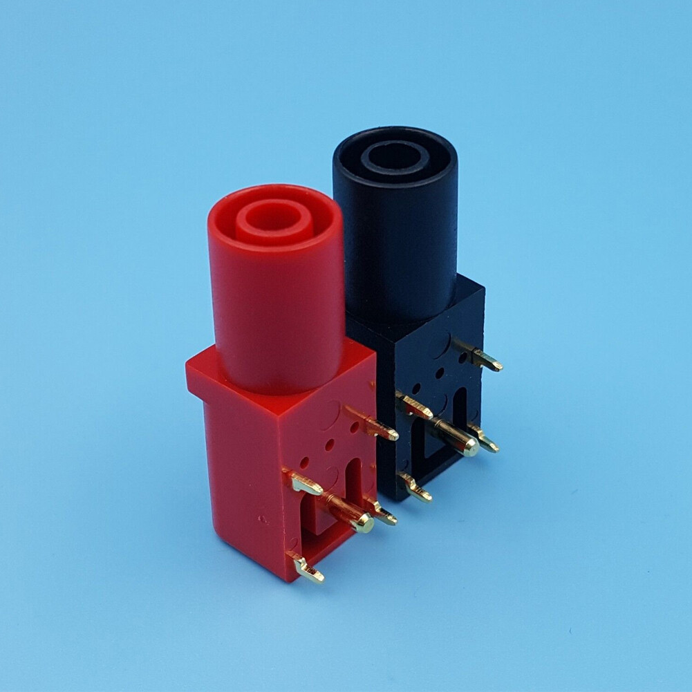 40Pcs Right Angle Gold-Plated 4mm Safety Female Jack PCB Banana Socket Connector