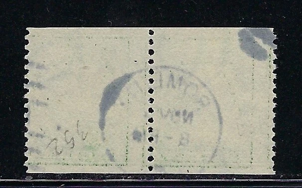 B&D: 1910 U.S. Scott 383 pair used w/perfs added (w/PSE CERT)-reference piece - Image 2 of 3