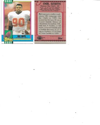 Neil Smith 1990 Topps Football Card #263 Lot Of 2 Kansas City Chiefs NM