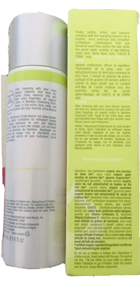 Juice Beauty Esencia Iluminadora Hidratante Manzana Verde Orgánica 💯 Auténtica Foto 4 de 4