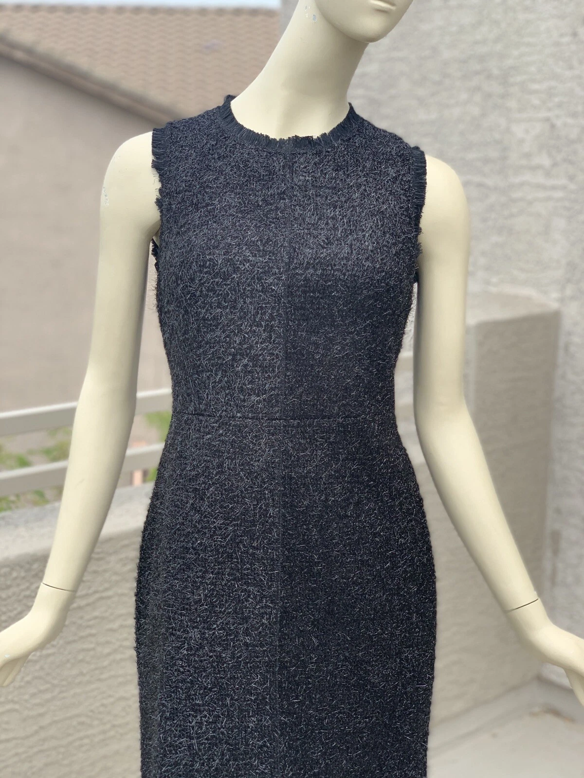 vestito tubino tweed orpello senza maniche kate spade
