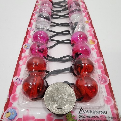 Knocker ball Twin Bead Elastic hair Scrunchie tie girl Hair Ponytail Holder New - Picture 3 of 3