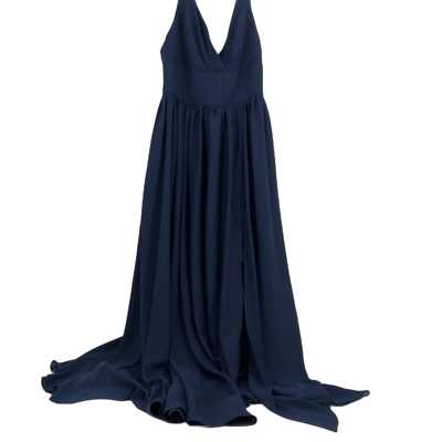 fame and partners blue dress Francois Gown by Fame &amp; Partners