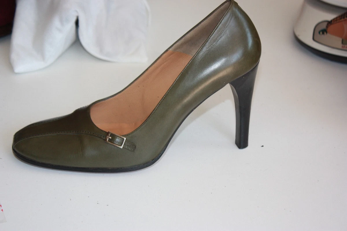 High heel women shoes seude in khaki leather/kasut tumit tinggi, Women's  Fashion, Footwear, Heels on Carousell