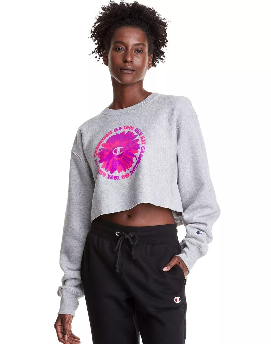CHAMPION Womens M Cropped Sweatshirt Reverse Weave Cut Off Crew