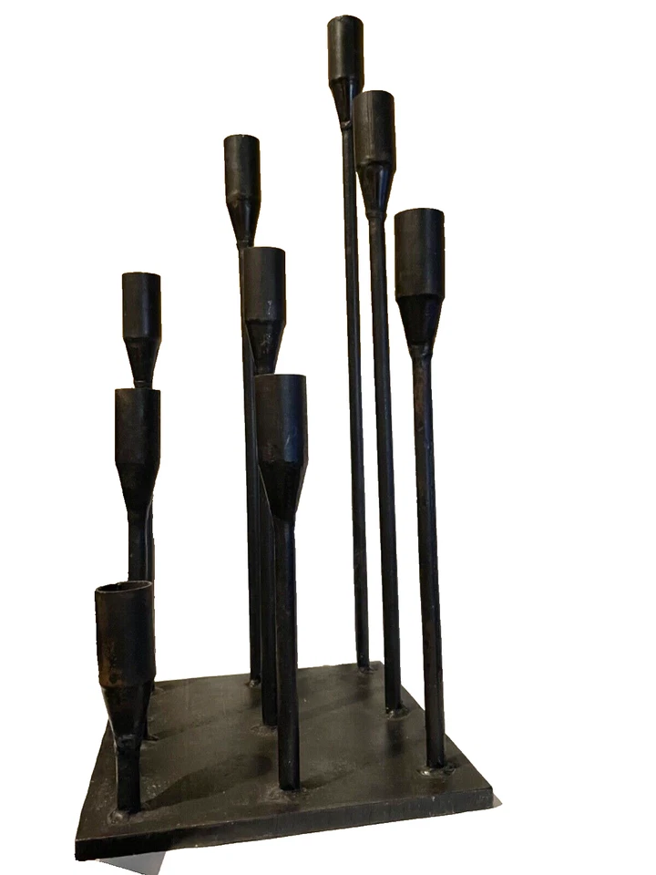 "Candelabro de piso estilo Harry Bertoia moderno de 9 varillas de mediados de siglo de 25""" Foto 3 de 4