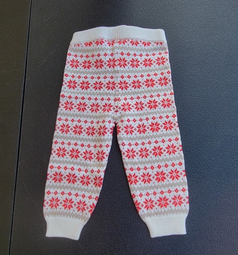 Janie And Jack Red/White Knit Cozy Pants Holiday Sz 12-18M NWT - Picture 3 of 10