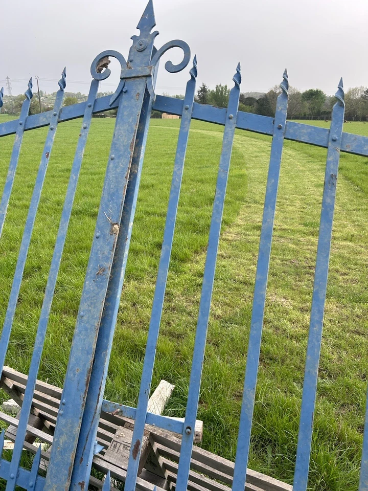 4,20m Portail Fer Forgé Ancien Château Maison de Maître Ancienne Très Bon État - Photo 4/4
