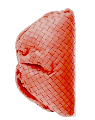 Bottega Veneta The Pouch Maxi Intrecciato – Coral Leather