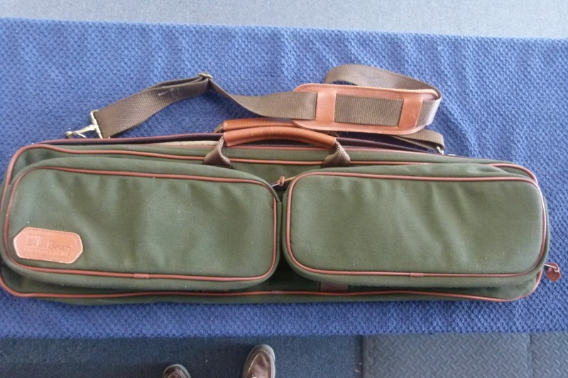 VINTAGE LL BEAN GREEN CANVAS TRAVEL FLY ROD BAG
